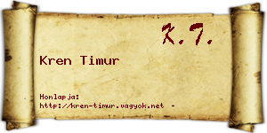 Kren Timur névjegykártya